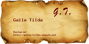 Galle Tilda névjegykártya